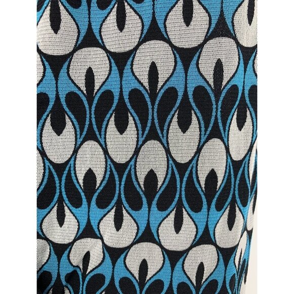 INC International Concept Dress Fit Flare Plus Size 1X V-Neck Blue Black B82 - Picture 6 of 8